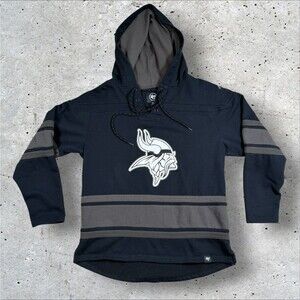 Minnesota Vikings '47 Brand Lacer Hoodie Men's Small Black Grey NFL Football